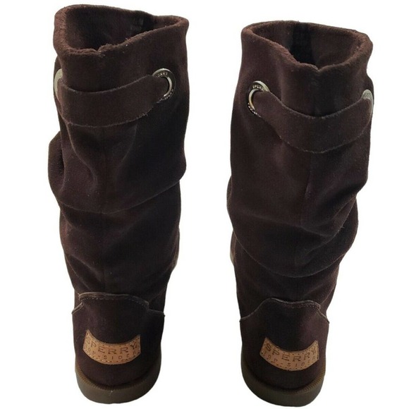 SPERRY Top Sider Boots Women's Size 7.5M LEATHER Upper Chocolate Brown. - Picture 9 of 15